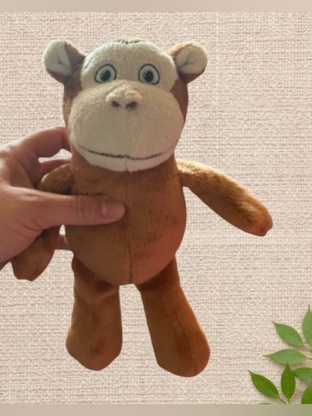 Kinder Monkey Plush Toy - 10” Soft Brown Stuffed Animal